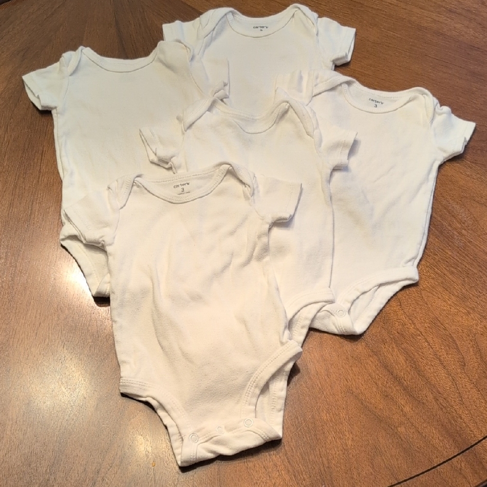 Carter's Classic White Bodysuits 5ct